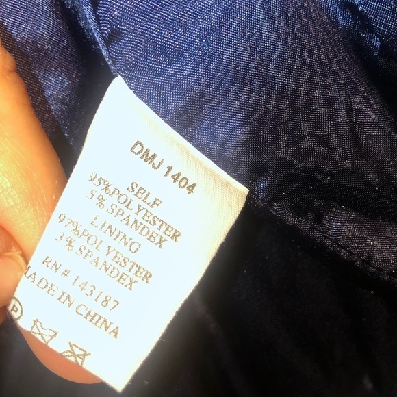 Dance & Marvel Blue Crushed Velvet Ruffled Zip Up Jacket Size Small - Picture 10 of 10